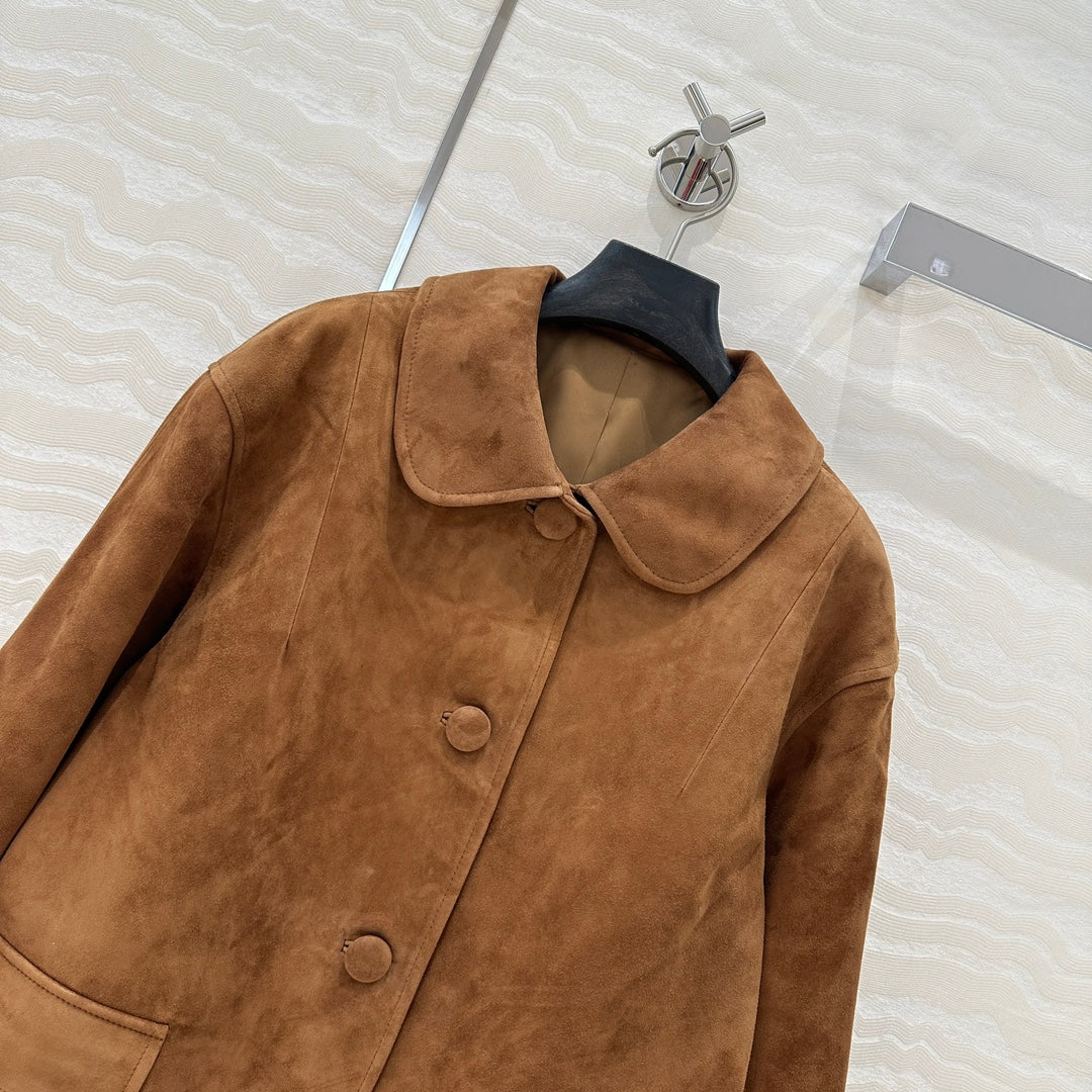 Prada 25 Jacket Brown Suede lambskin