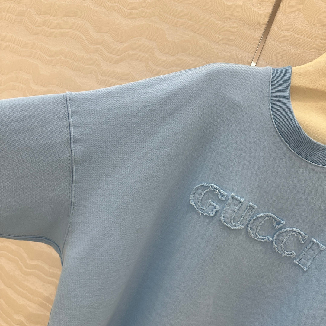 Gucci Patch Sweatshirt Blue Cotton