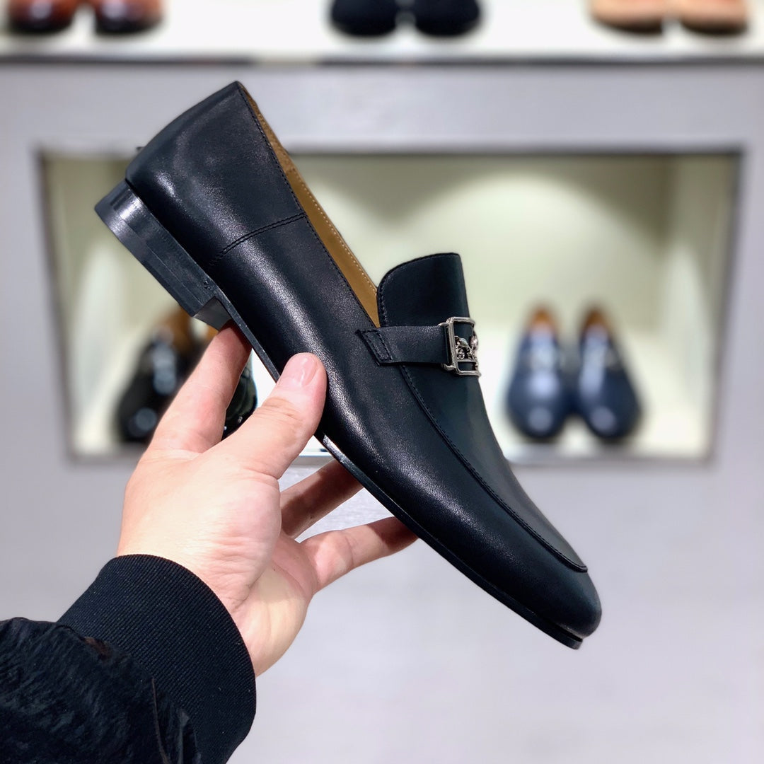HM Men's Loafer Black Calfskin 539688