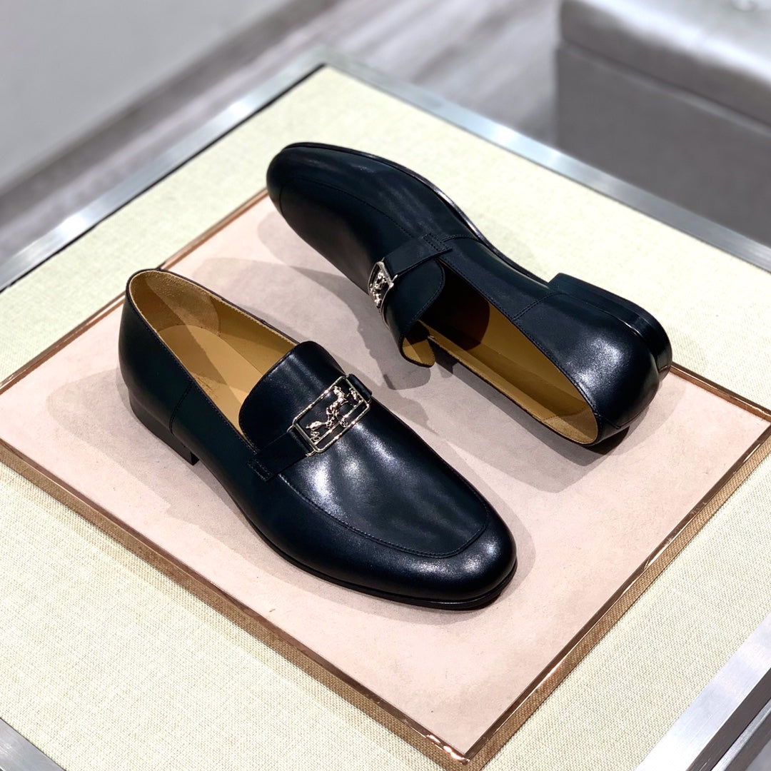 HM Men's Loafer Black Calfskin 539688
