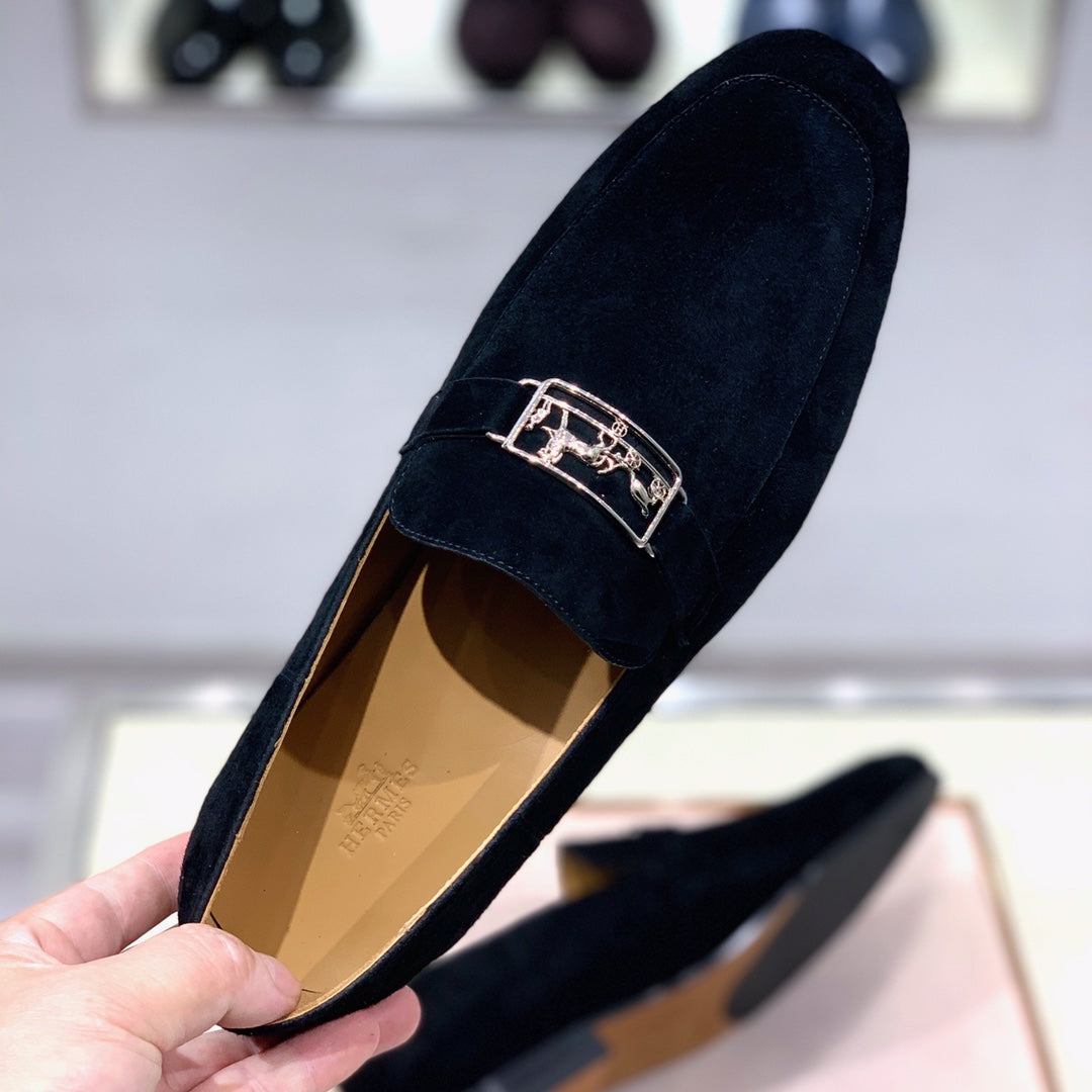 HM Men's Loafer Black Suede 539689