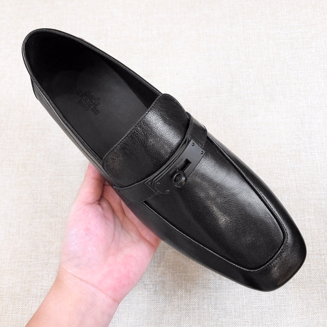 HM Men's Loafer Black Calfskin 539740