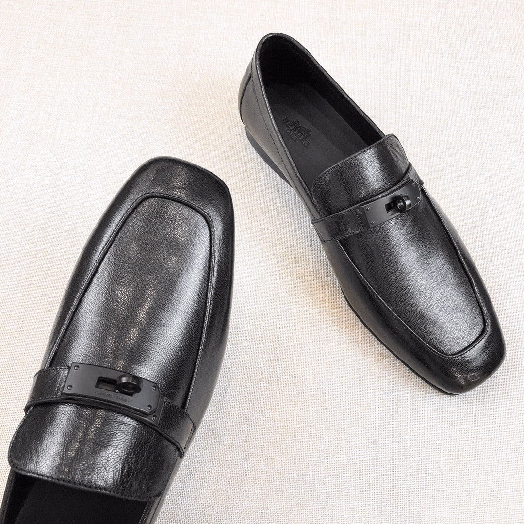 HM Men's Loafer Black Calfskin 539740