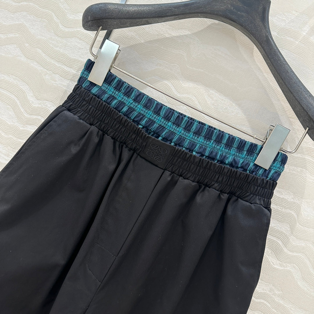 Loewe Wide-leg Straight Pants Black Cotton