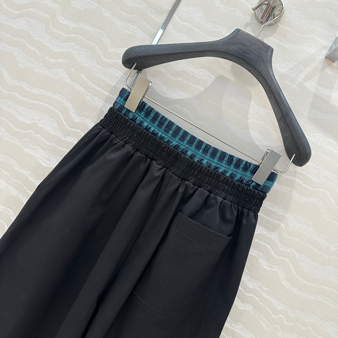 Loewe Wide-leg Straight Pants Black Cotton
