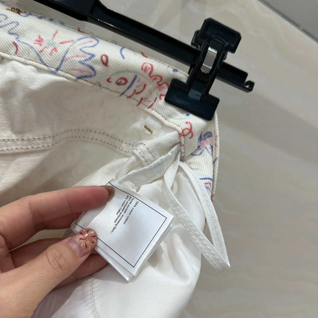 CC Straight Pants Multicolor Denim Cotton