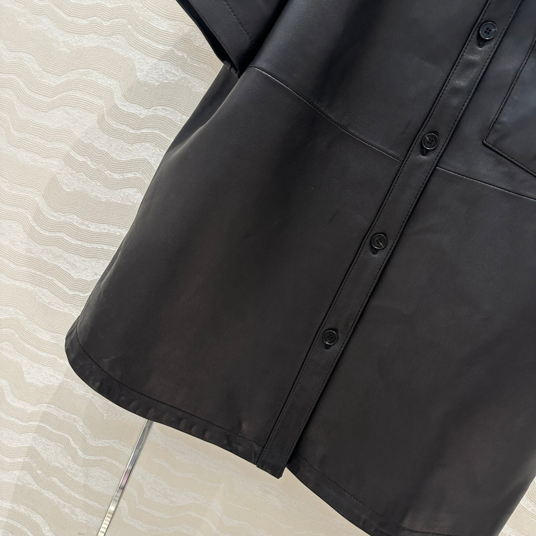 Prada Short-sleeved Jacket Black Lambskin