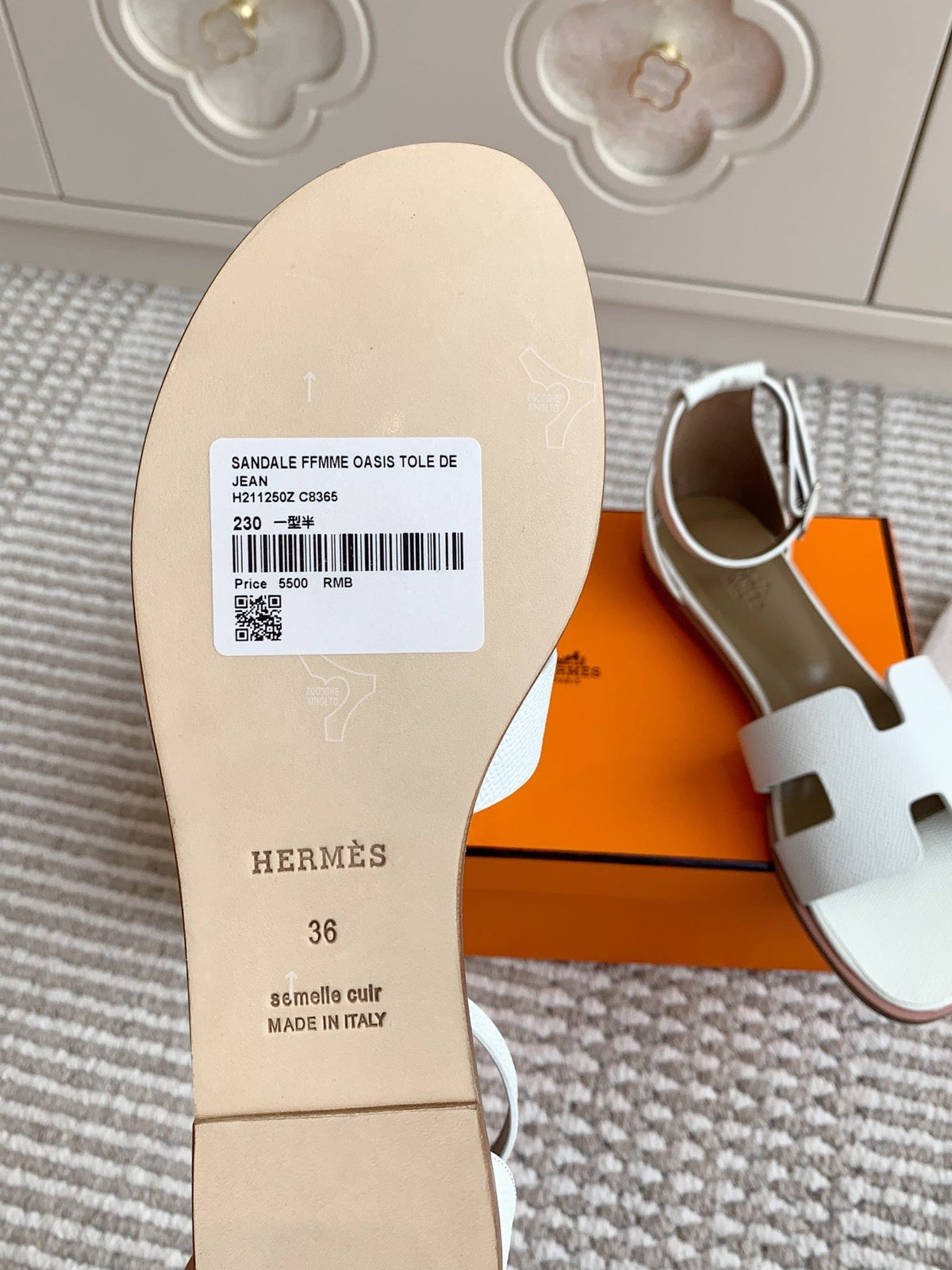 HM Santorini Sandal White Cowhide 291380