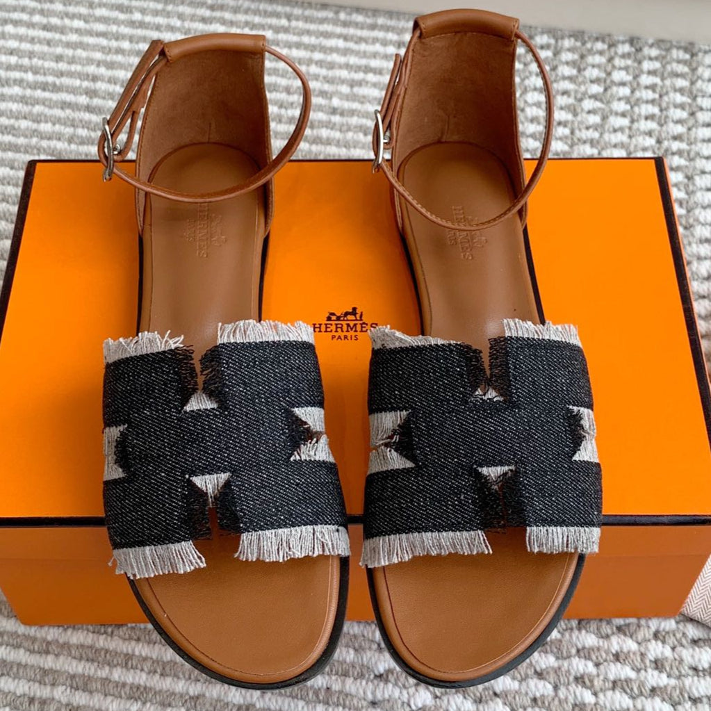 HM Santorini Sandal Raw Blue Cowhide 291387