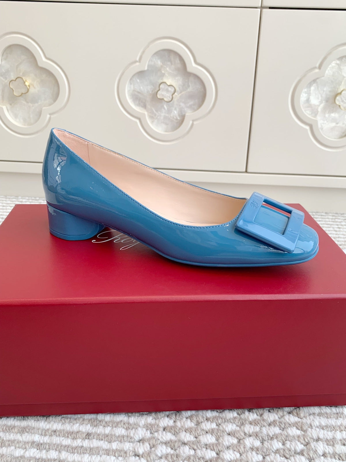 Viv 25 Ballet Flats Blue Cowhide Leather Sheepskin 255210