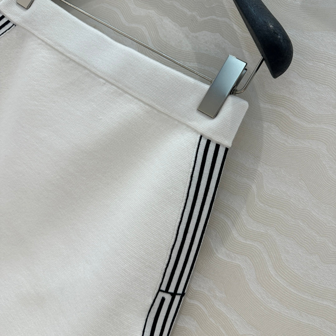 CD Short Skirt White Viscose Polyamide