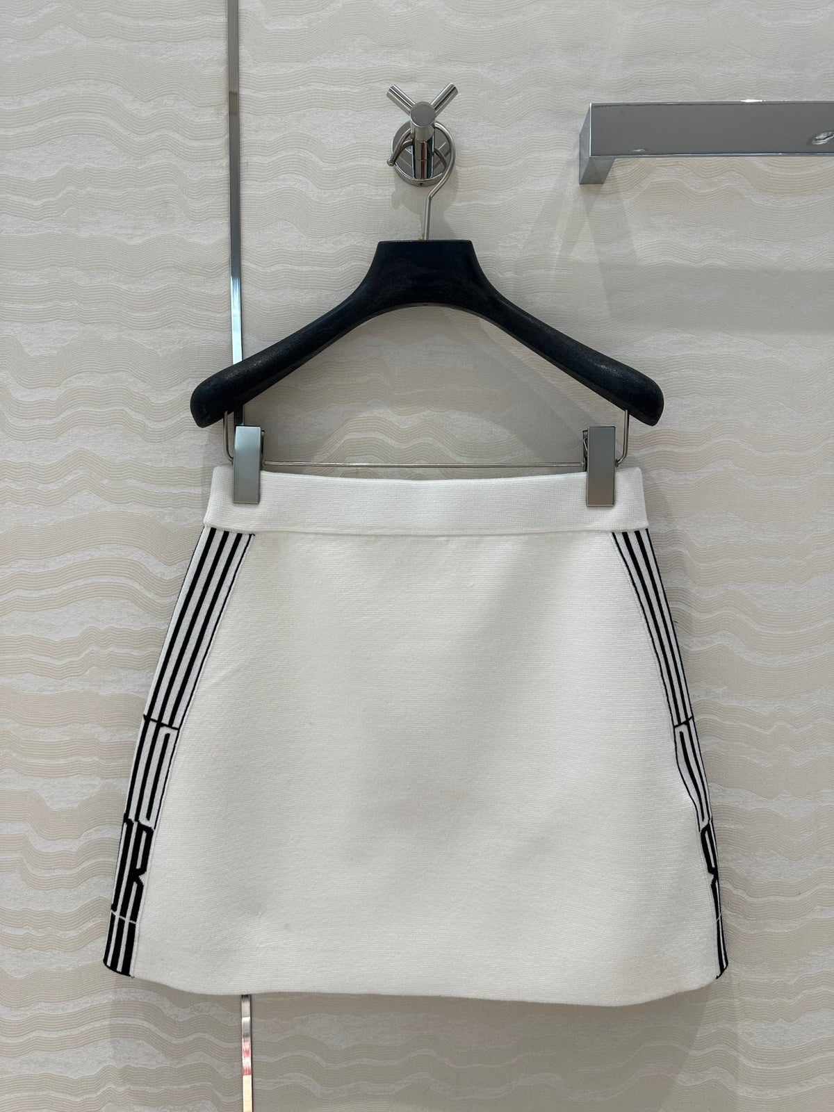 CD Short Skirt White Viscose Polyamide