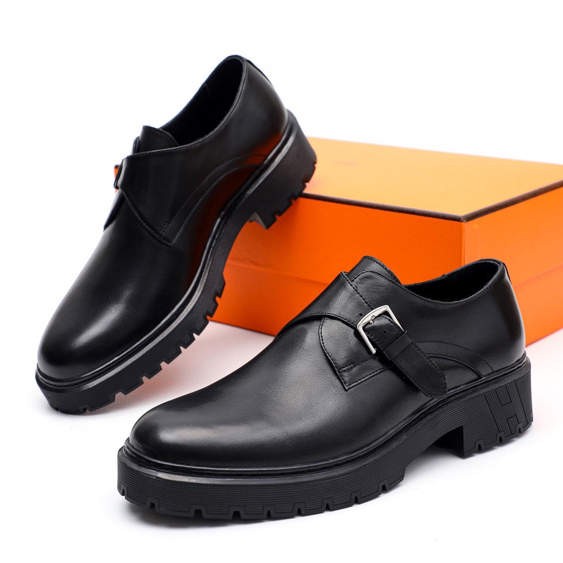 HM Men's Loafer  Black Calfskin 616537