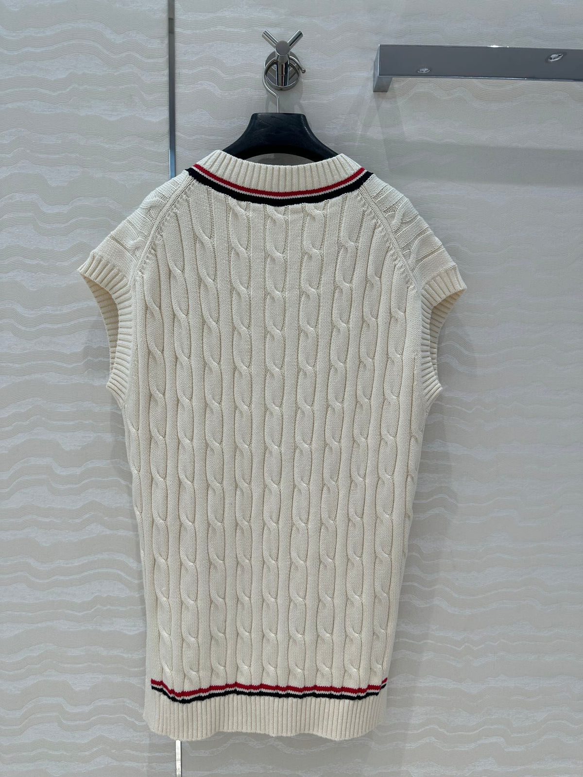 CD Knitted Vest White Cotton