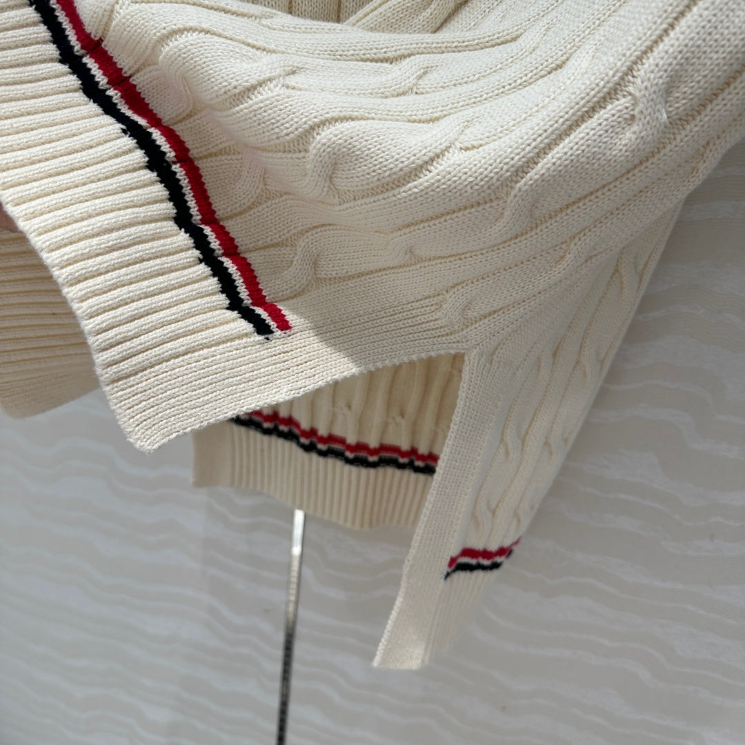 CD Knitted Vest White Cotton