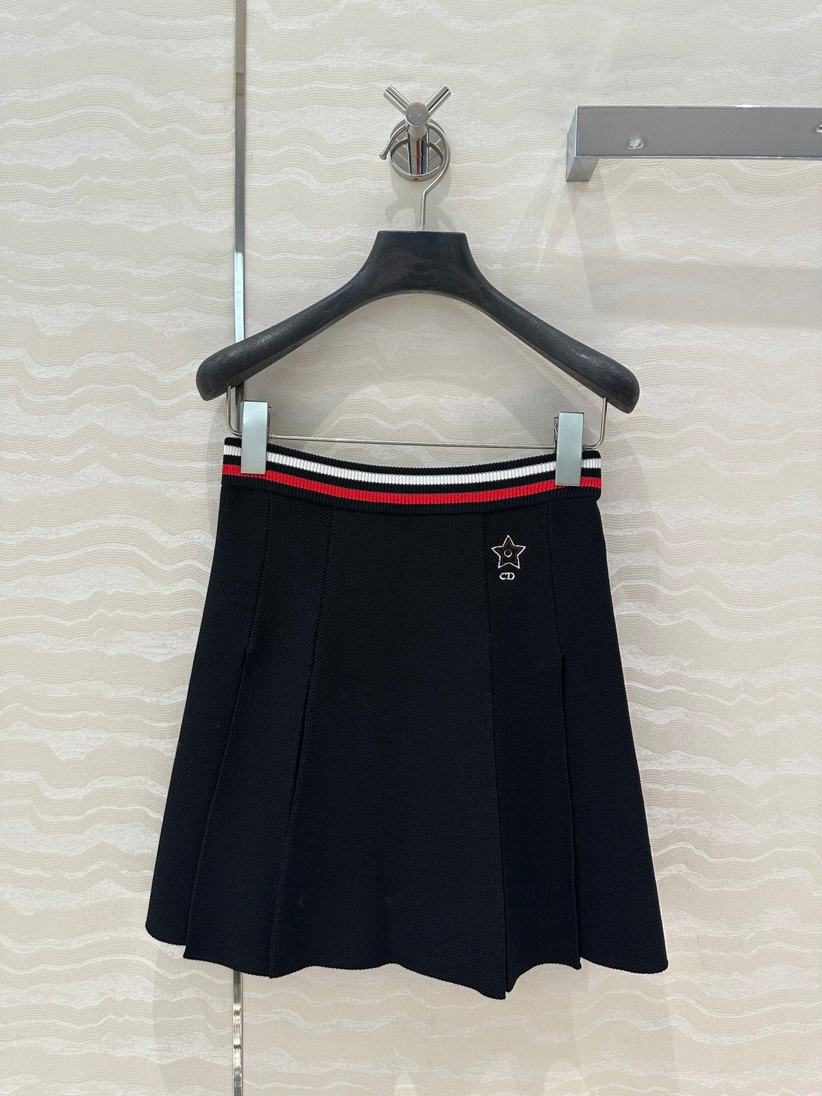 CD Sport Knitted Short Skirt Black Linen Silk
