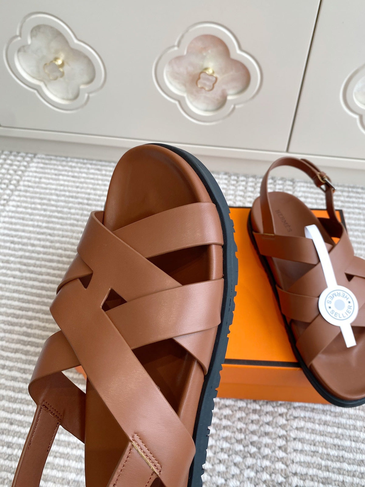HM Heracles Sandals Brown Calfskin 291451