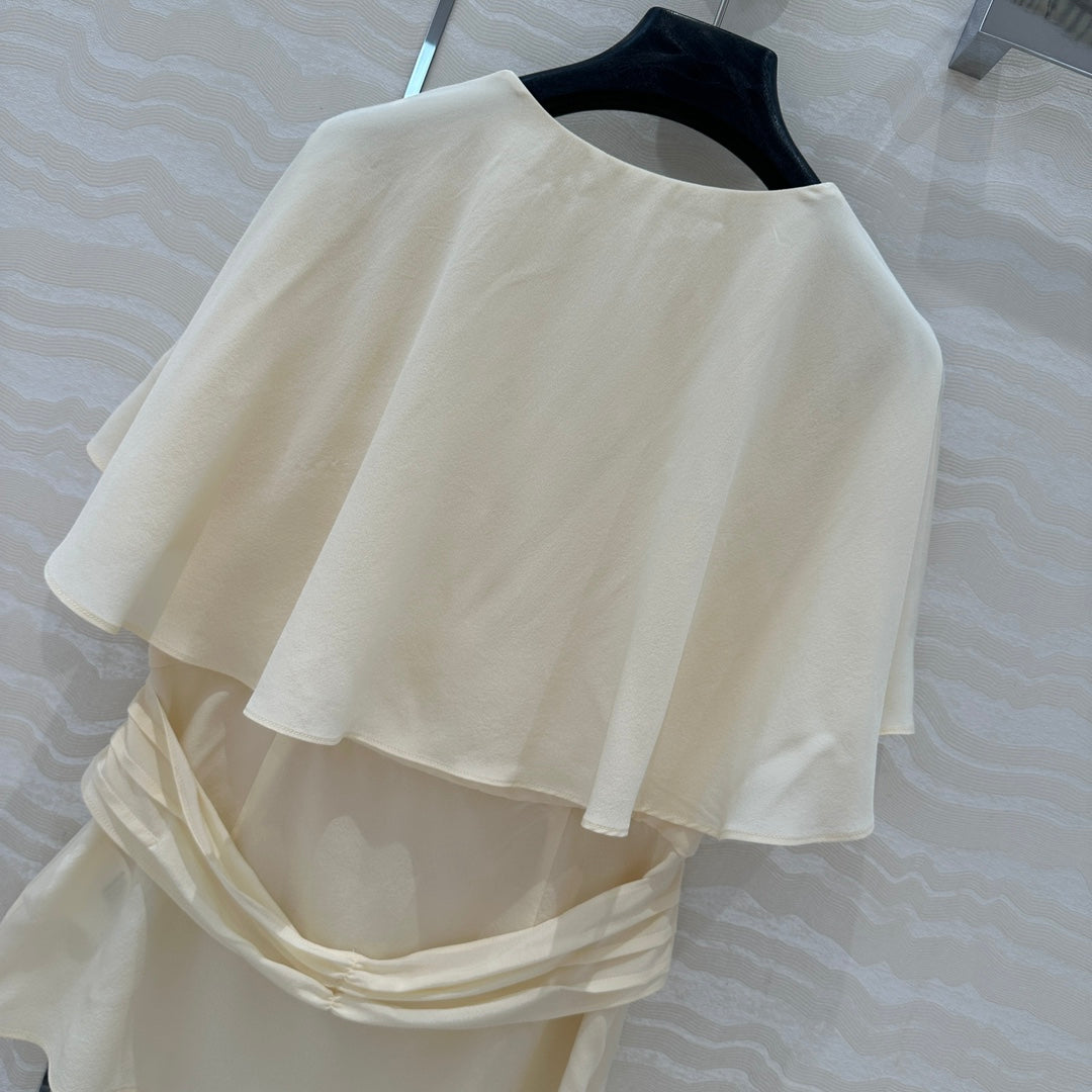 Prada Lace Sleeve Shirt Beige Polyester