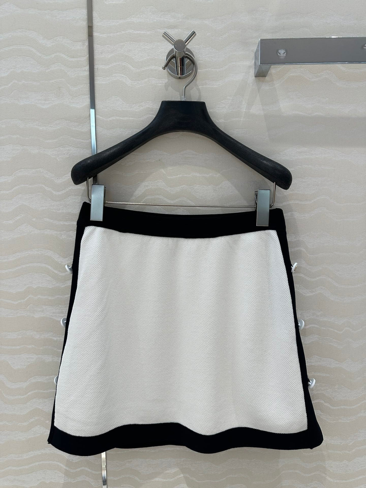 CD Knitted Skirt White Rayon Polyester