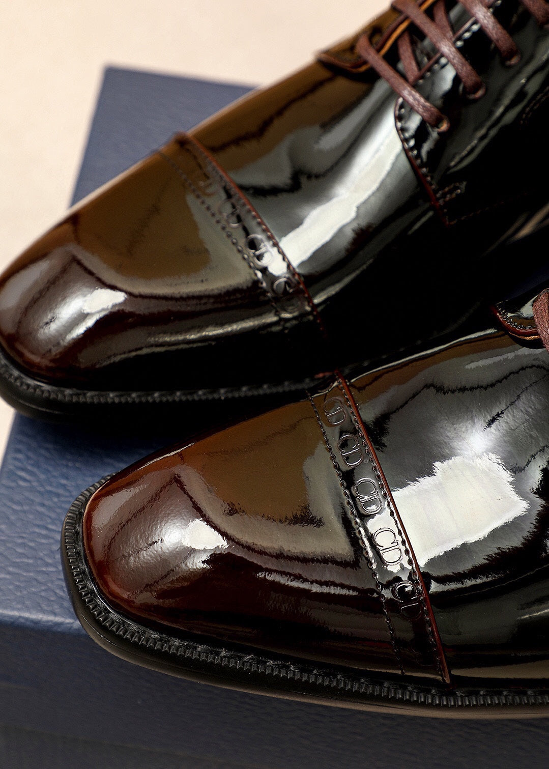 CD Derby Shoe Black Mix Brown Patent Leather 638974