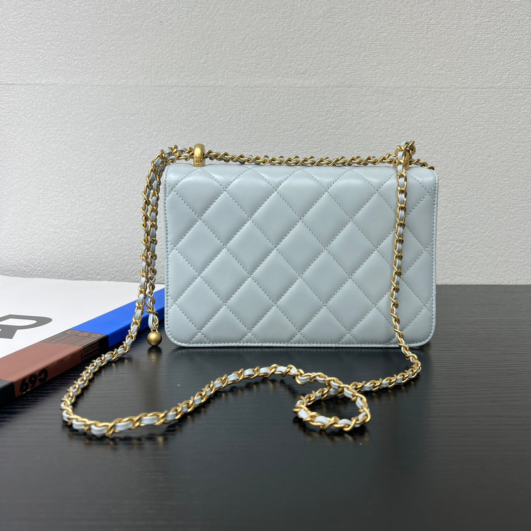 CC 25S Woc Cloud Blue Calfskin Gold Hardware