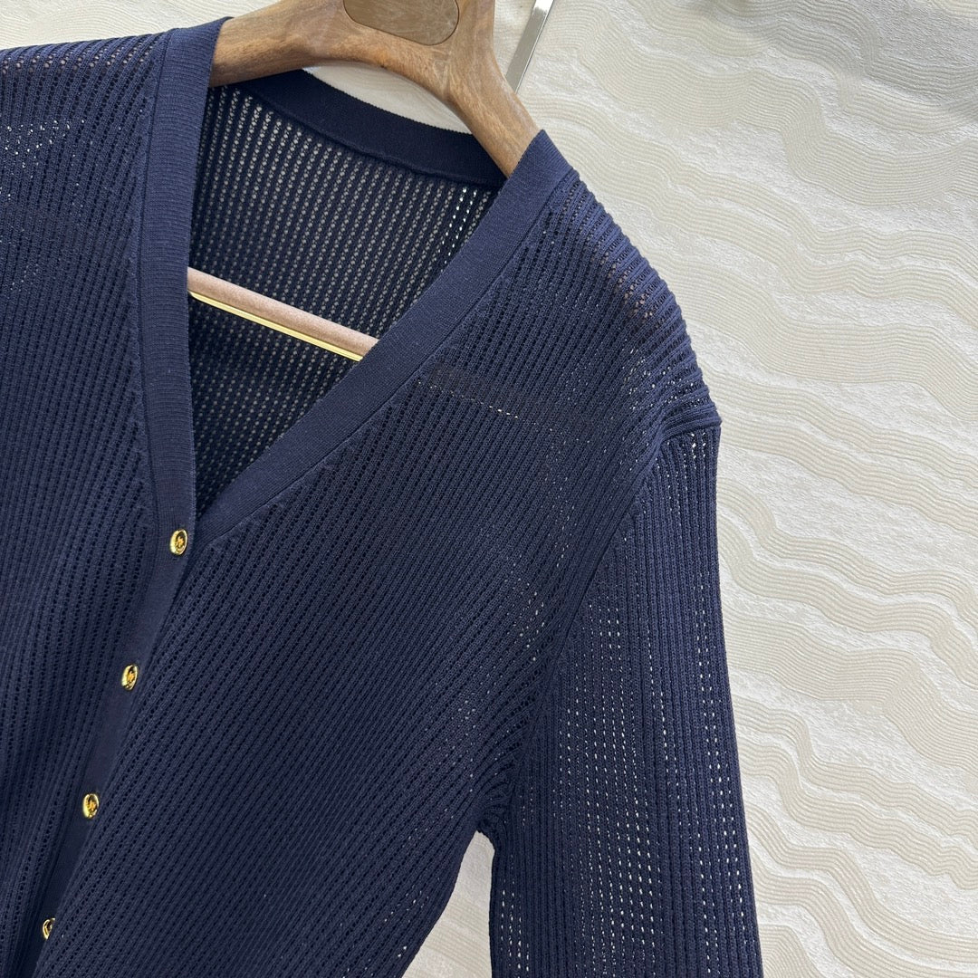 LP 25 V-neck Cardigan Blue Cotton 265181