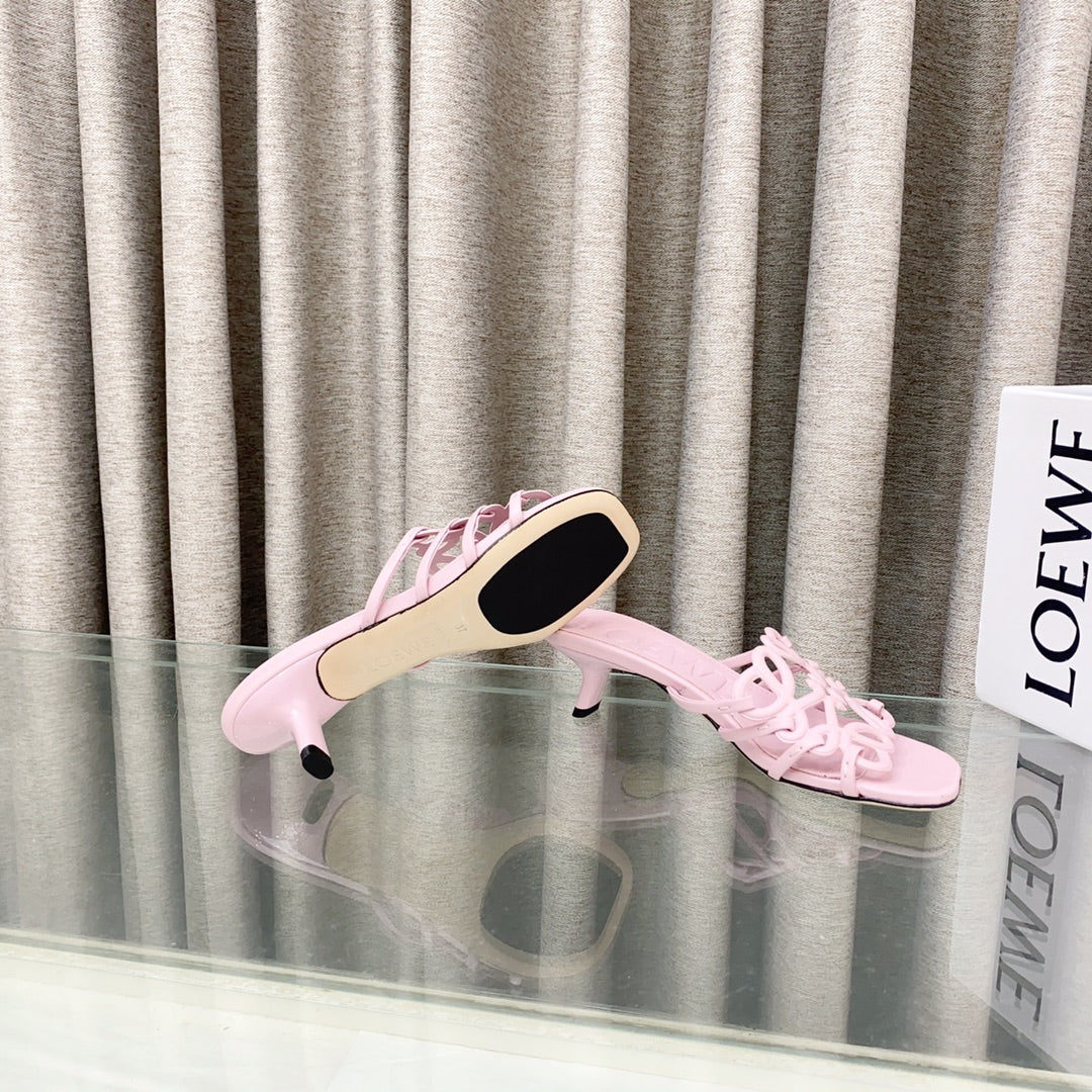 Loewe 25 Petal Anagram Slide 45mm Pink Sheepskin