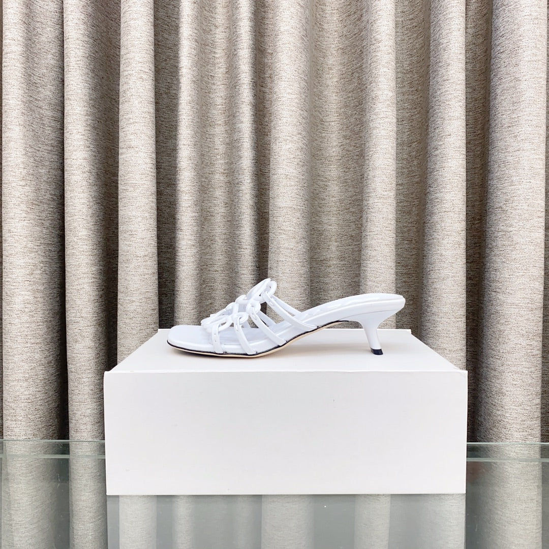 Loewe 25 Petal Anagram Slide 45mm White Sheepskin