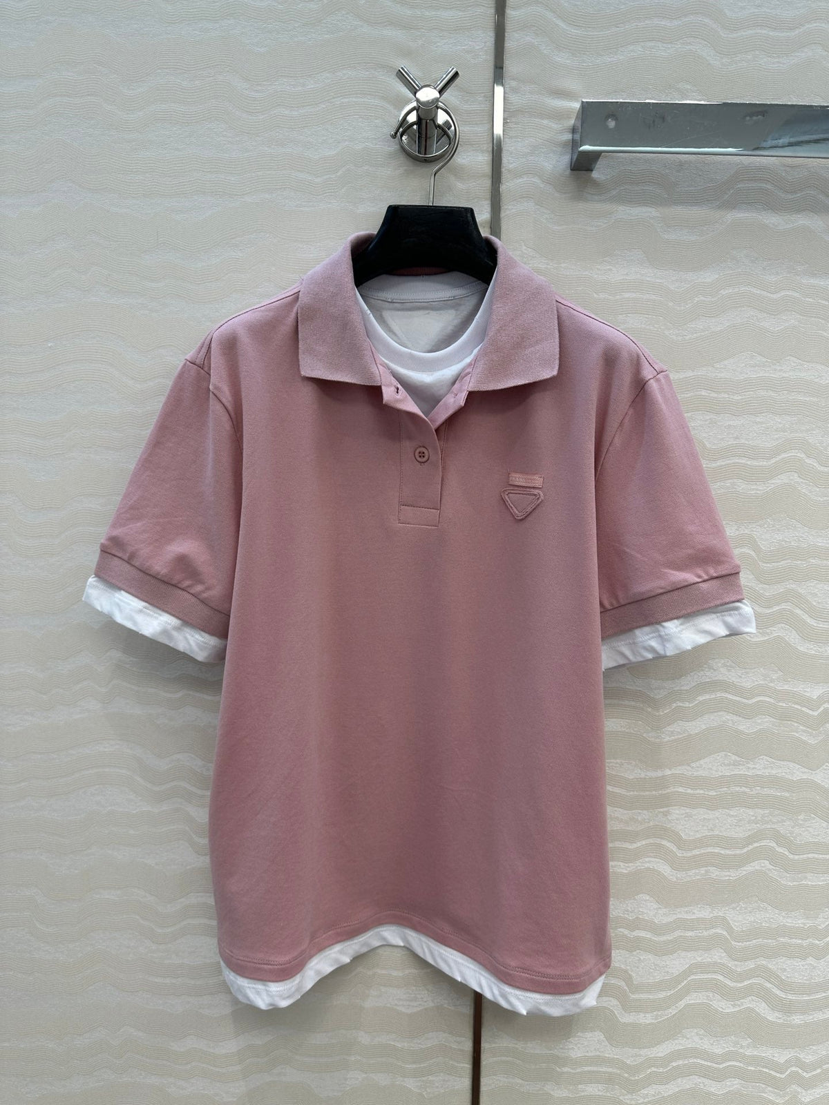 Prada Two-piece Polo Collar Pink mix White Cotton