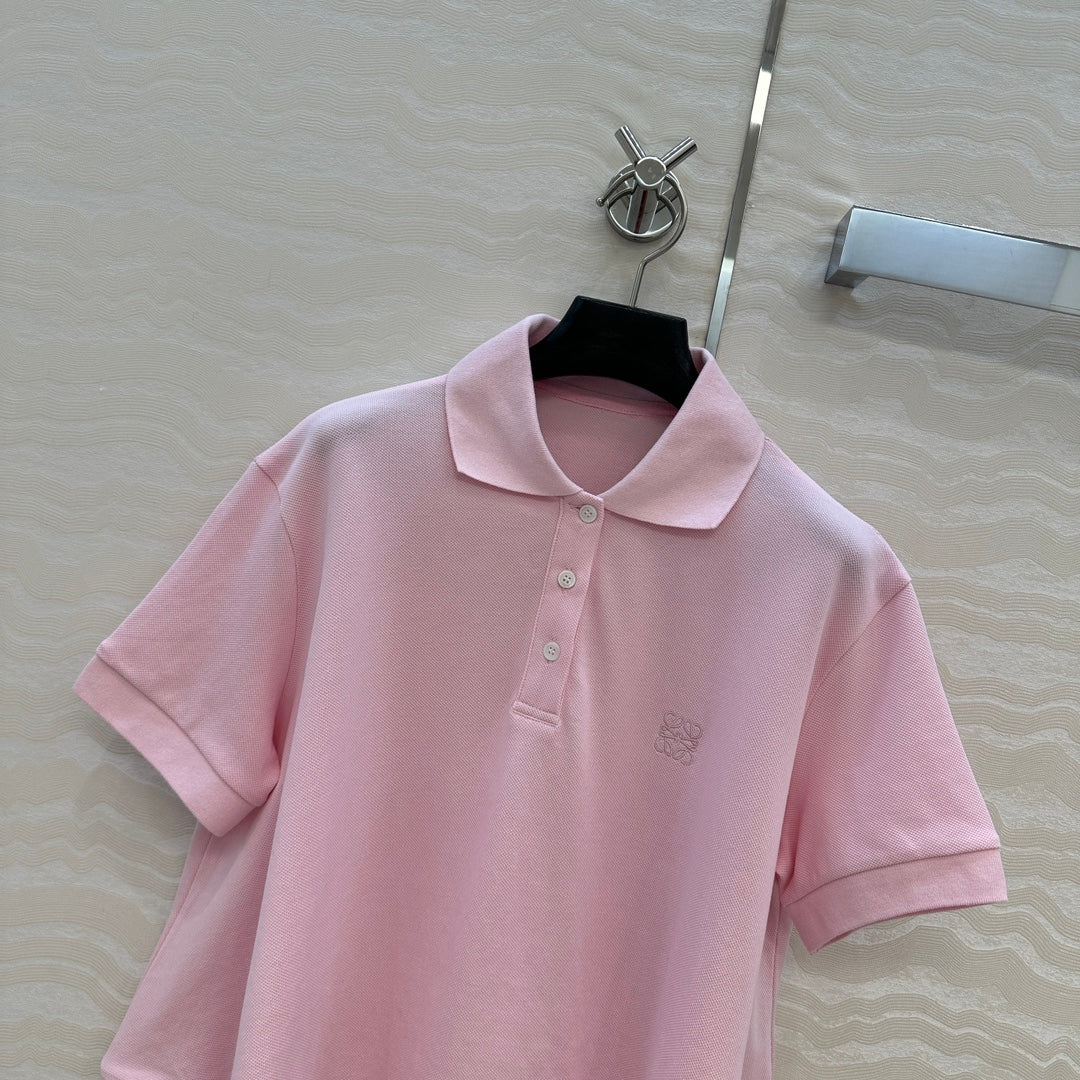 Loewe Polo T-shirt Pink Polyester
