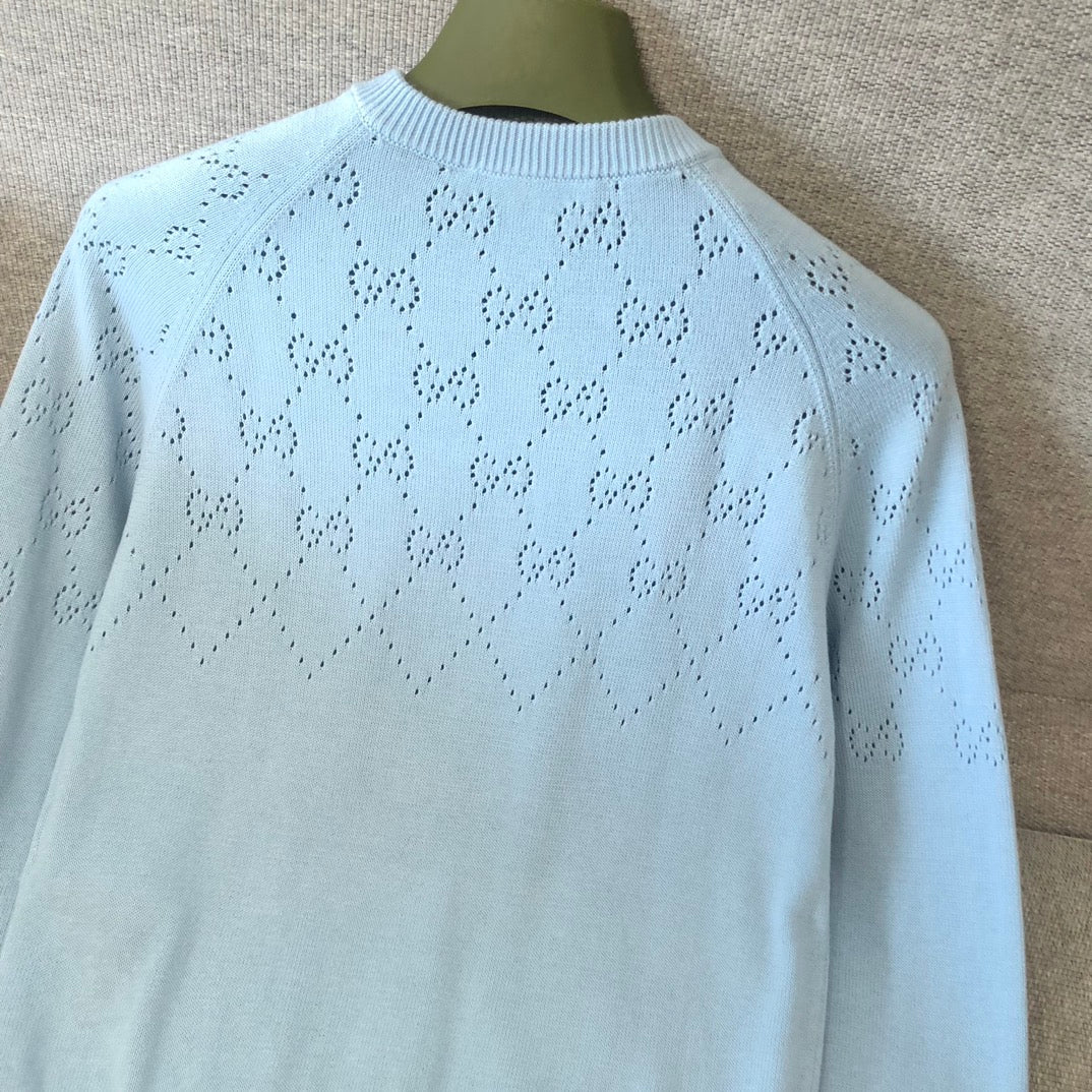 Gucci Cardigan Blue Cotton 303331