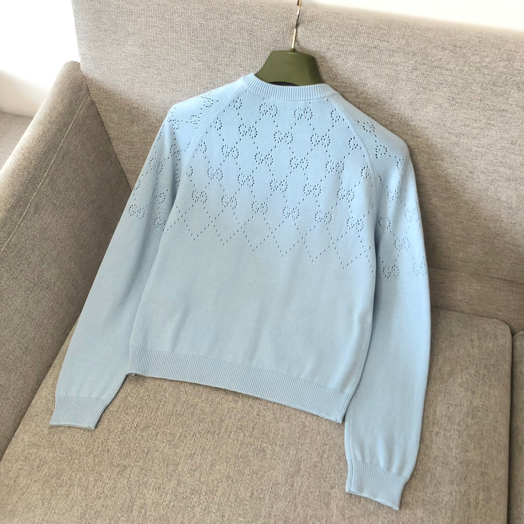 Gucci Cardigan Blue Cotton 303331