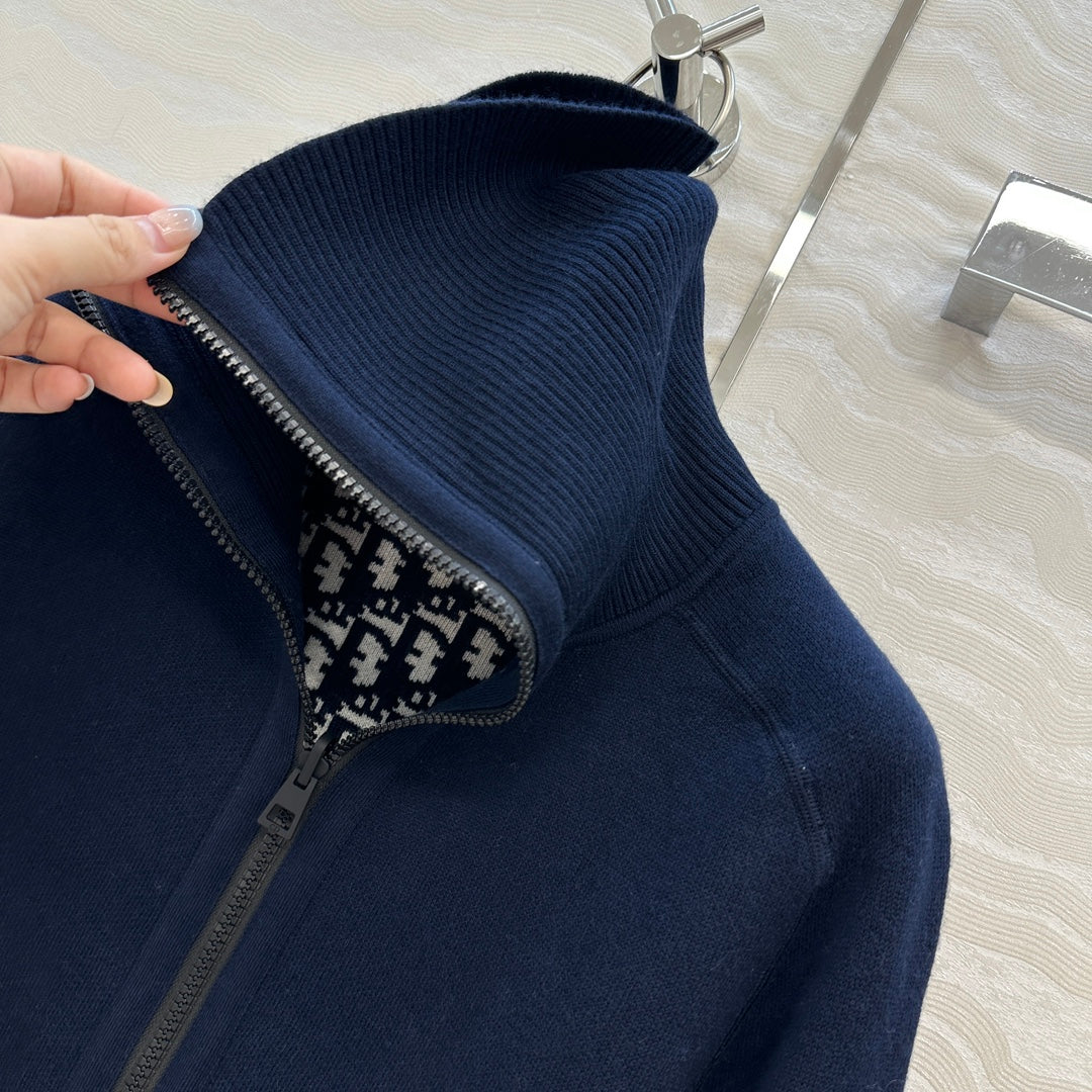 CD 25 Double-Sided Cardigan Navy Blue Cashmere