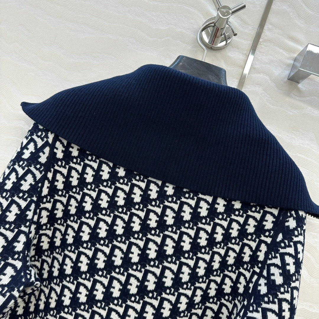 CD 25 Double-Sided Cardigan Navy Blue Cashmere