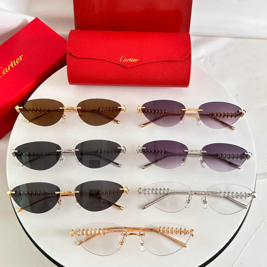 Cartier Clash de Cartier Rimless Cat-eye Sunglasses