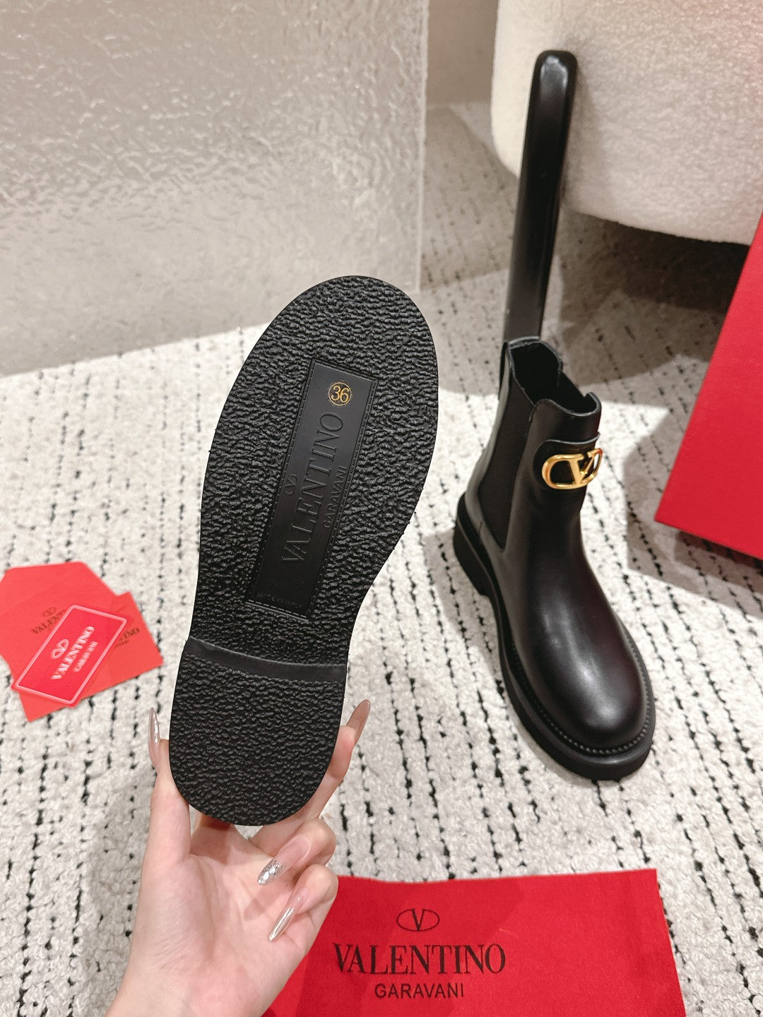 VT Ankle Short Boot Black Calfskin 359845