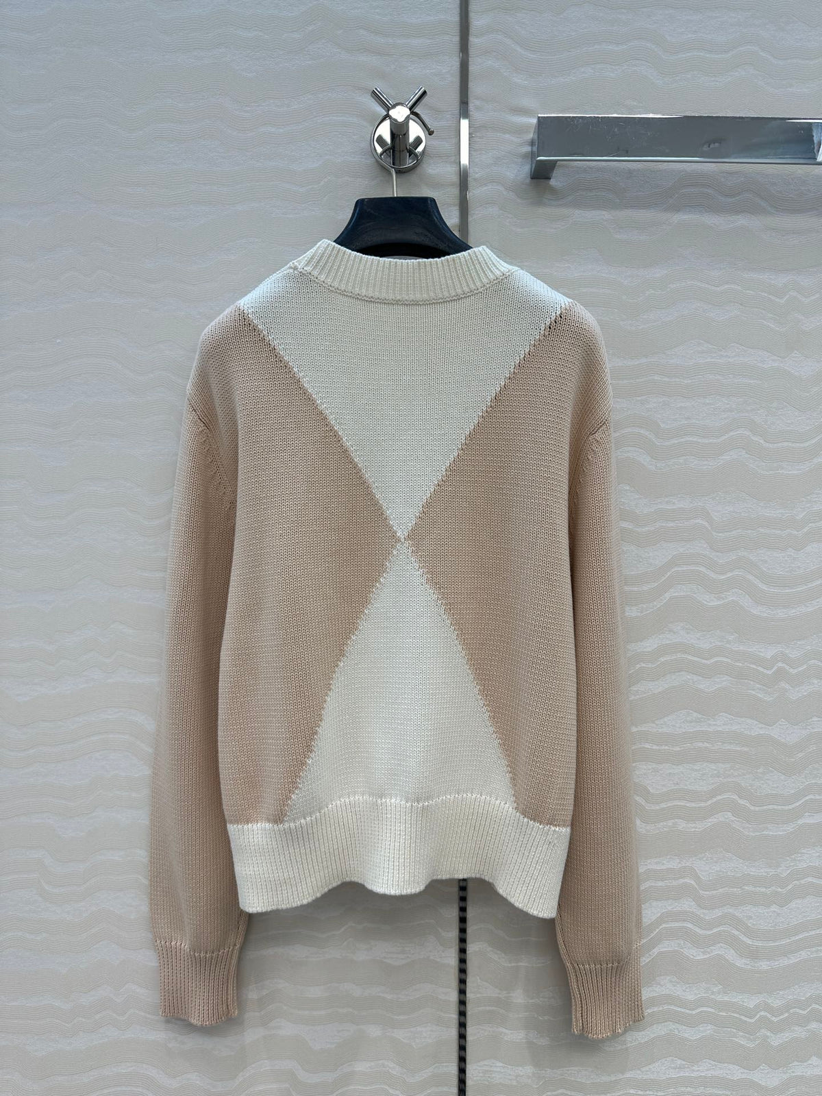 HM 25 Sweater Light Beige Mix White Cotton 02660