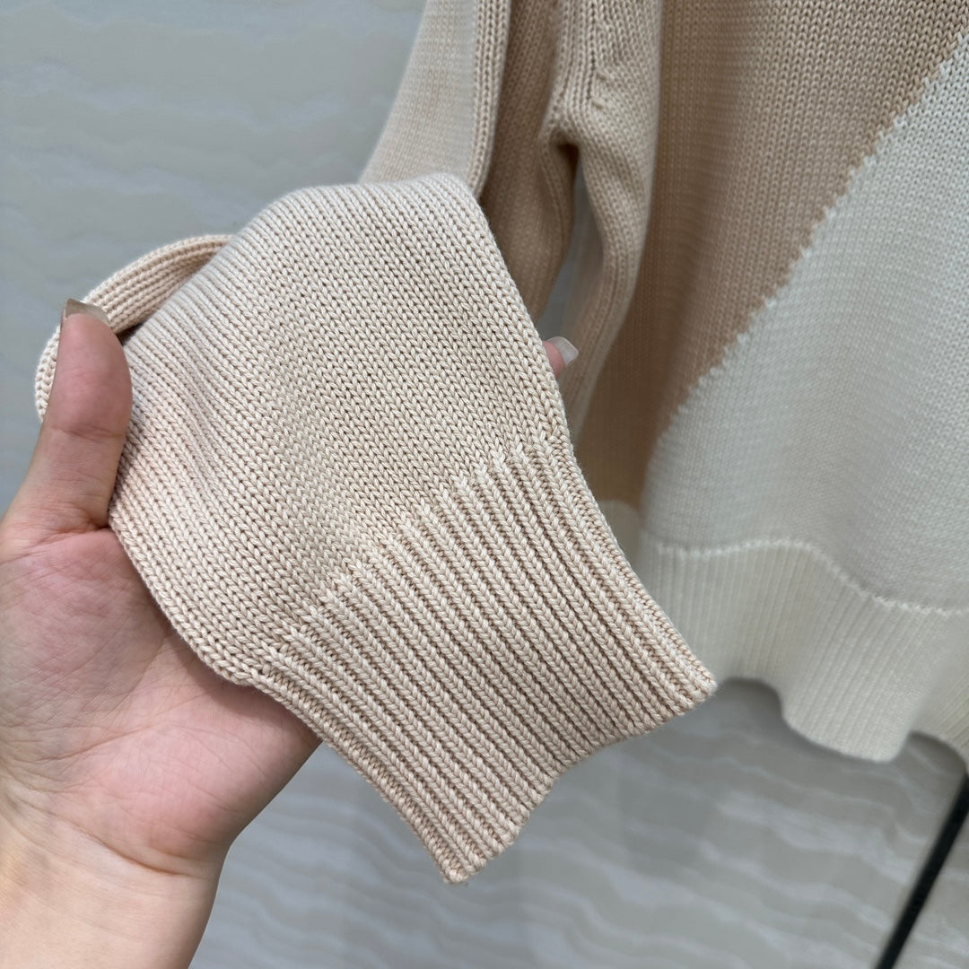 HM 25 Sweater Light Beige Mix White Cotton 02660