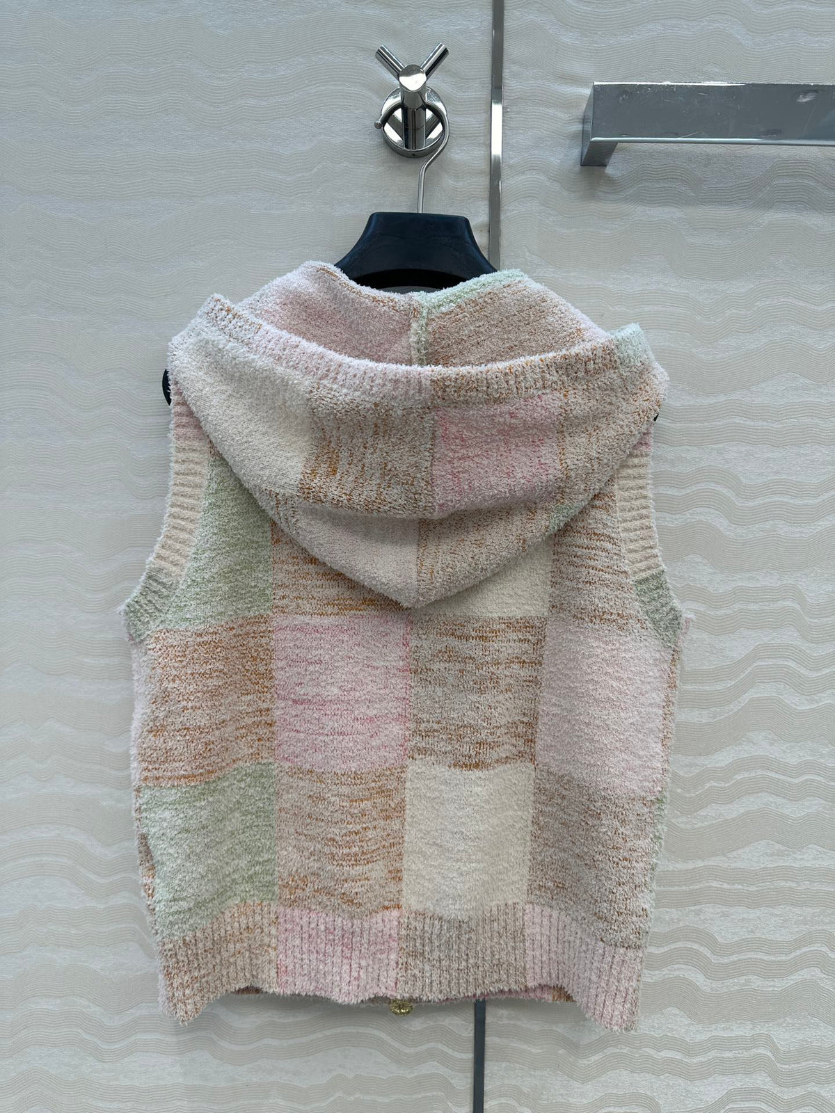 CC Hooded Vest Light Color Polyester Acrylic Fibers Wool