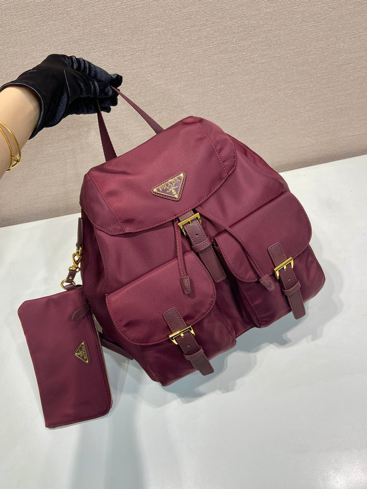 PRA Backpack 32 burgundy nylon fabric 280832