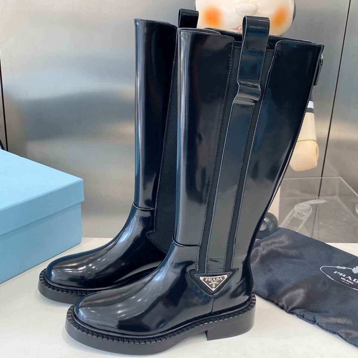 PRA high boots black patent leather 479031