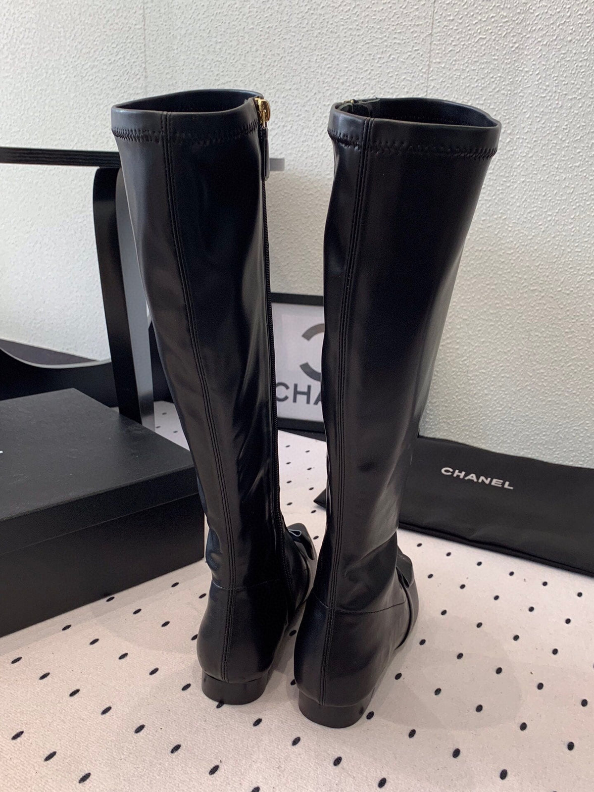 CC 25 Bow-knot Boot Black Sheepskin 514066