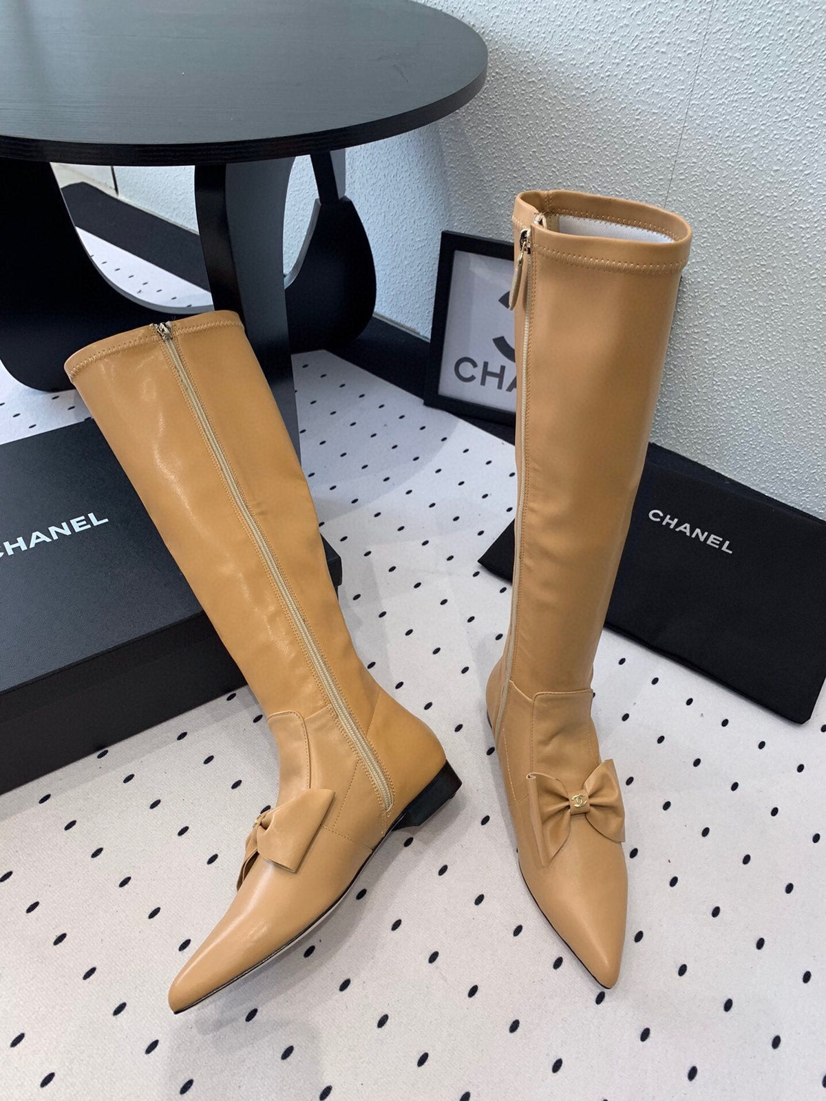 CC 25 Bow-knot Boot Camel Sheepskin 514067