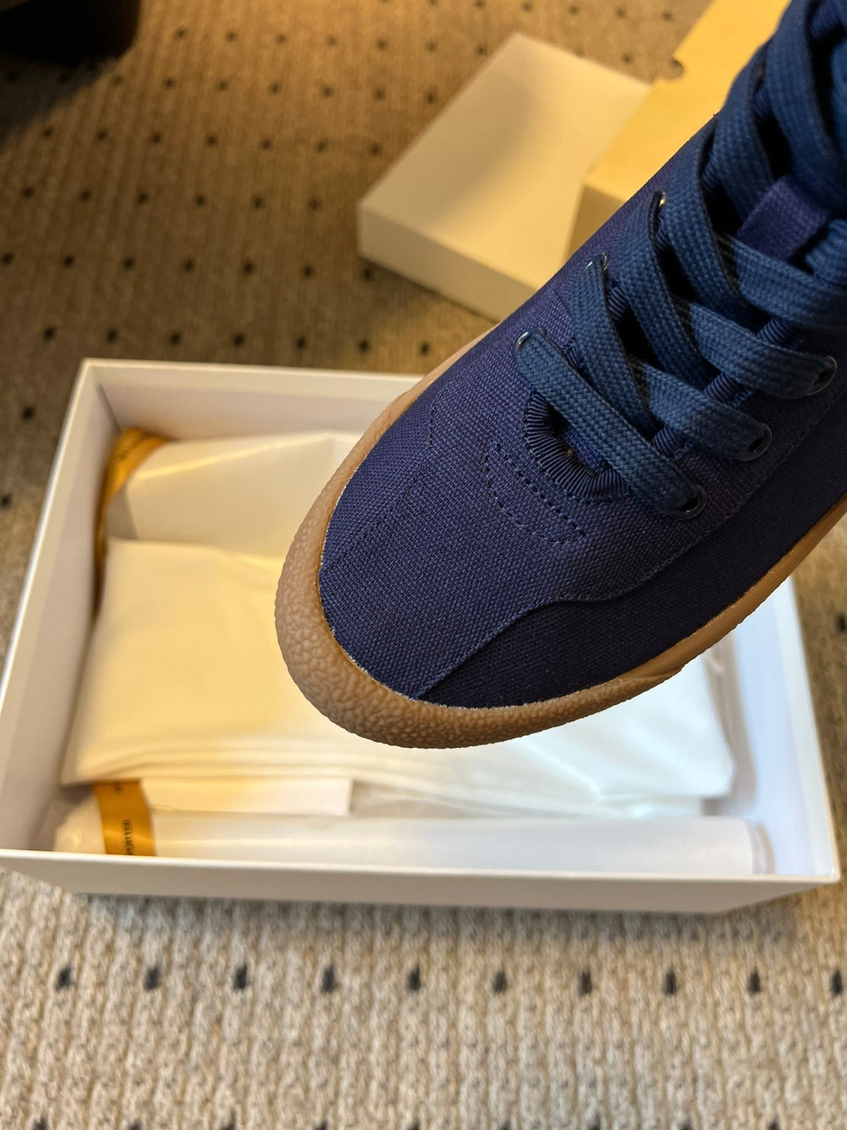 The Row 2025 High Sneaker Blue Canvas 561614