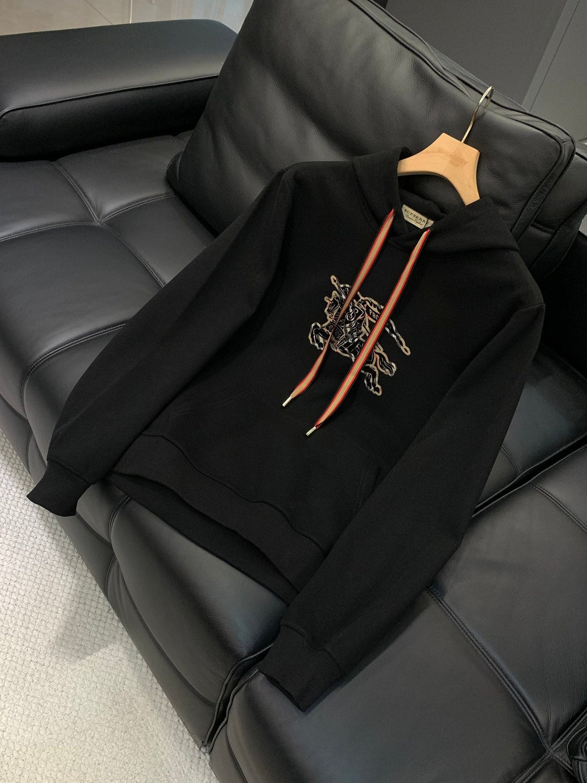 Burberry 25 Hooded Sweatshirt Black Cotton
