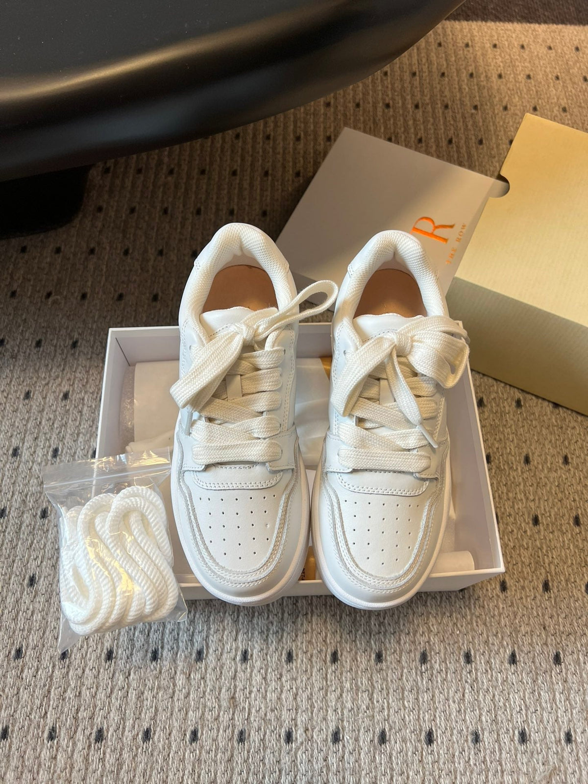 The Row 2025 Smiley Face Sneaker White Cowhide 561652