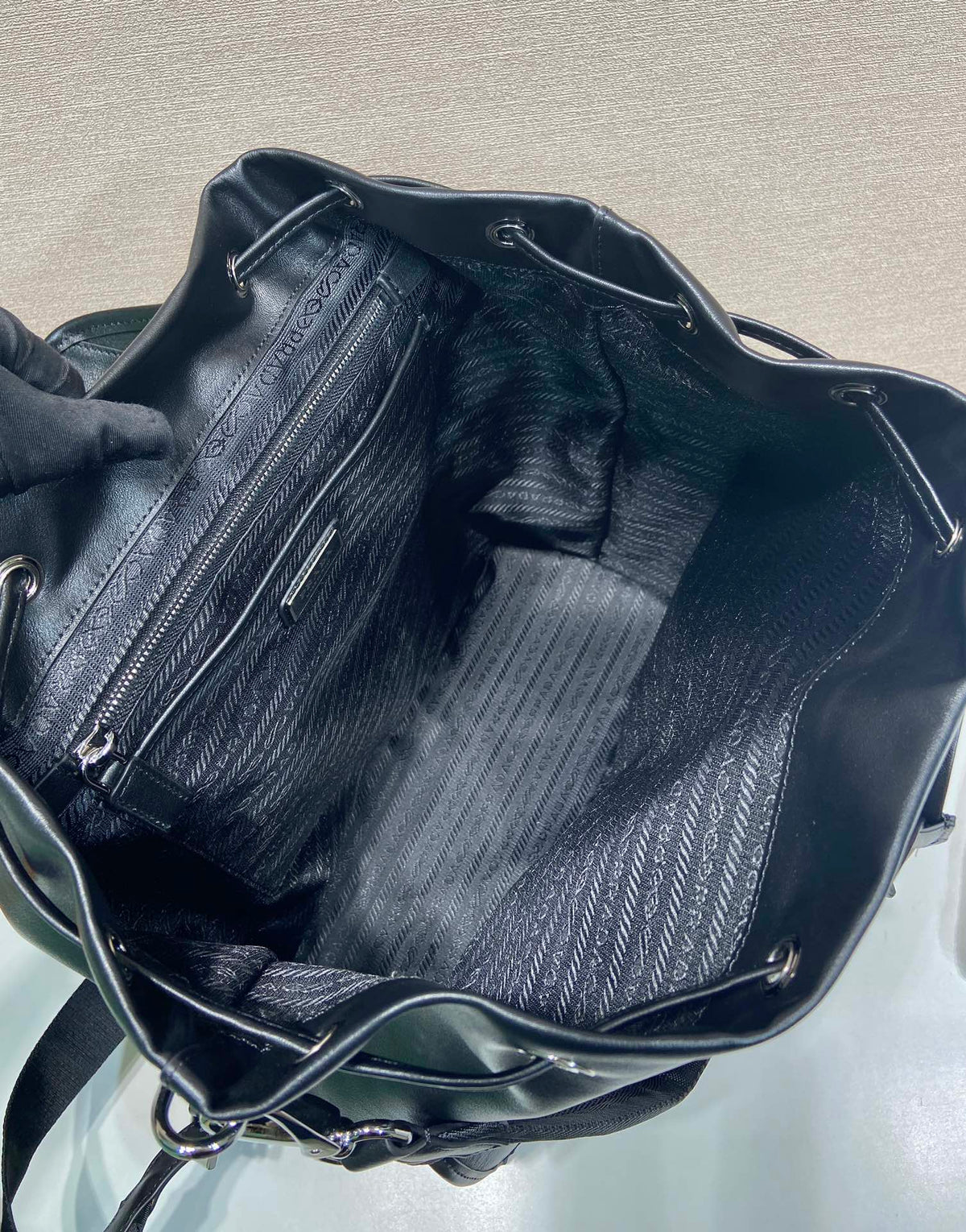 Prada 2026 Backpack 39cm Black Lambskin 351845