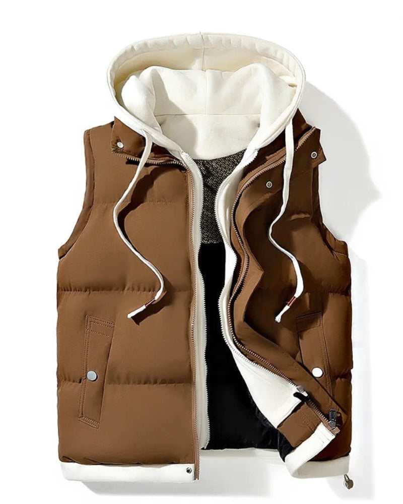 VELORA - Soft Shell Hooded Puffer Gilet VIE5171