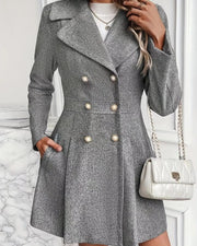 CARIS - PLEATED WOOL COAT #ELE5678