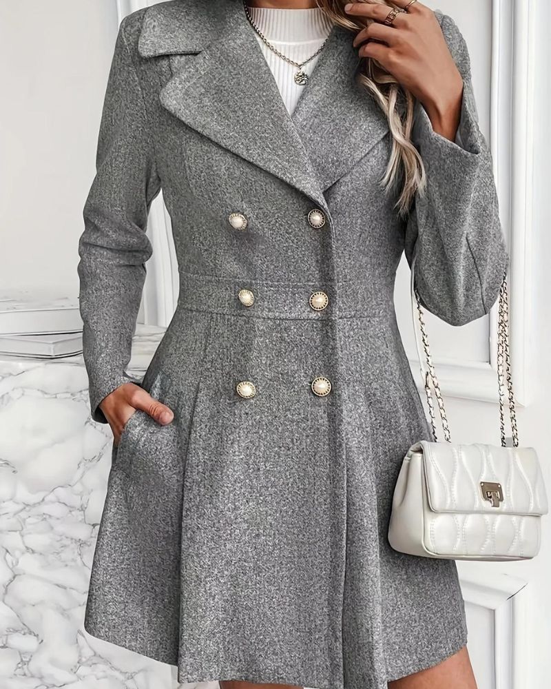 CARIS - PLEATED WOOL COAT #ELE5678
